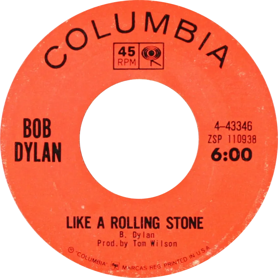 The Columbia Records label of the original American single of 'Like a Rolling Stone'