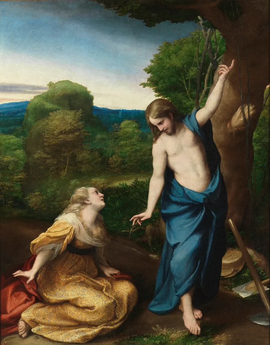 Noli me tangere by Correggio: the risen Christ appears to Mary Magdalene in the garden