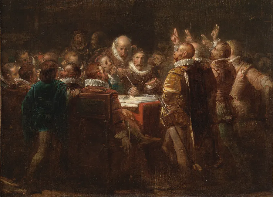 The Act of Abjuration of 1581, as imagined in a 19th-century painting by Johannes Hinderikus Egenberger