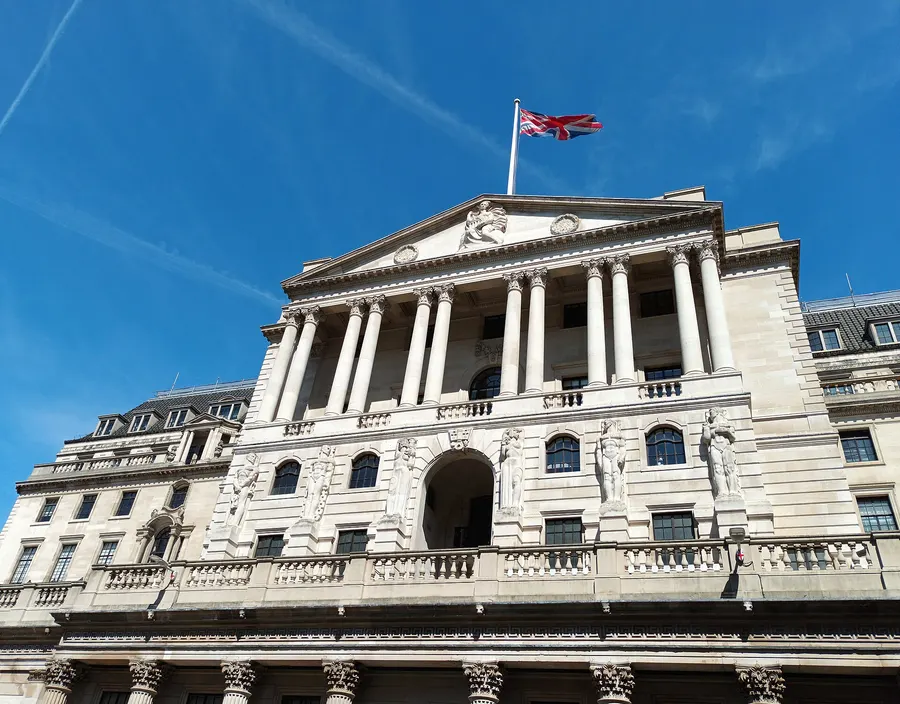 The Bank of England on Threadneedle Street in the City of London, where it has stood since 1734