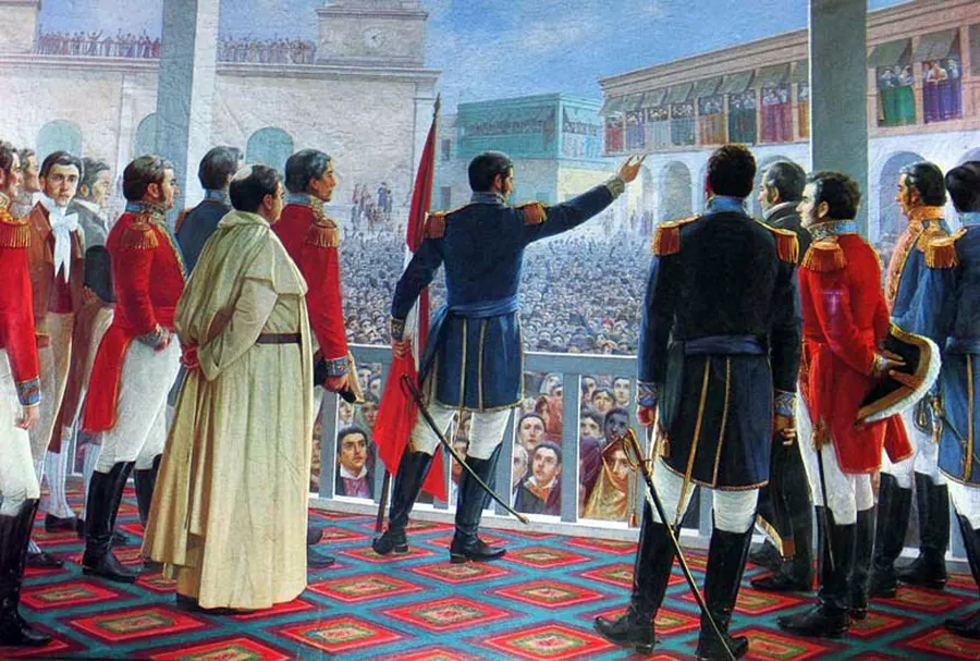 The proclamation of Peru's independence in Lima, as painted by Juan Lepiani