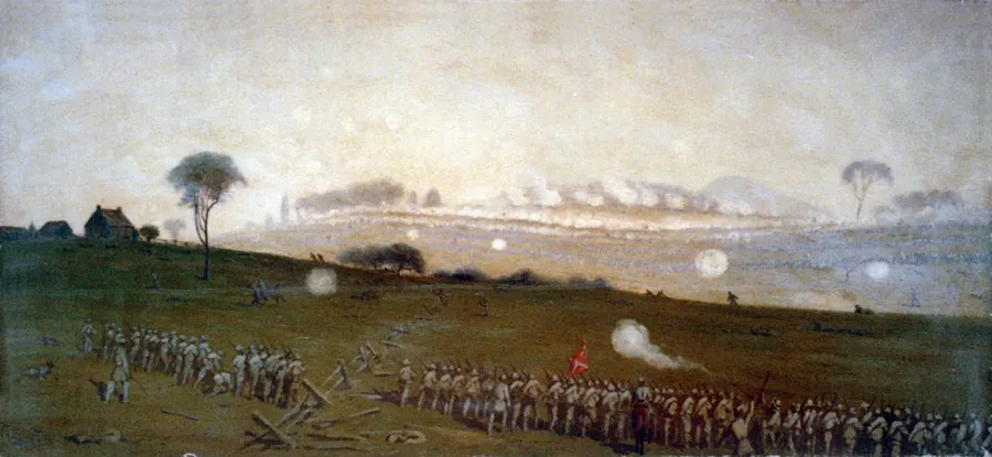 Pickett's Charge, sketched by the war artist Edwin Forbes