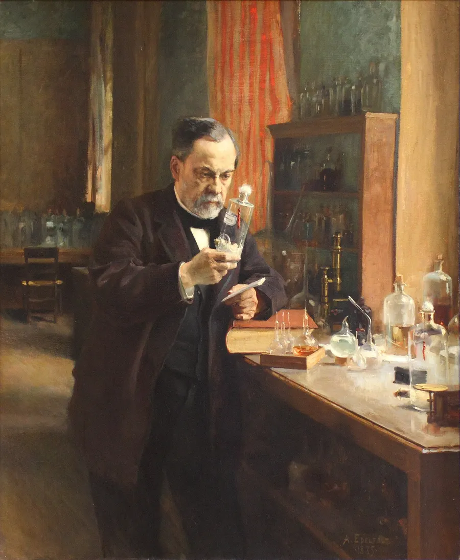 Louis Pasteur in his laboratory, painted by Albert Edelfelt in 1885, the year of the first rabies vaccination