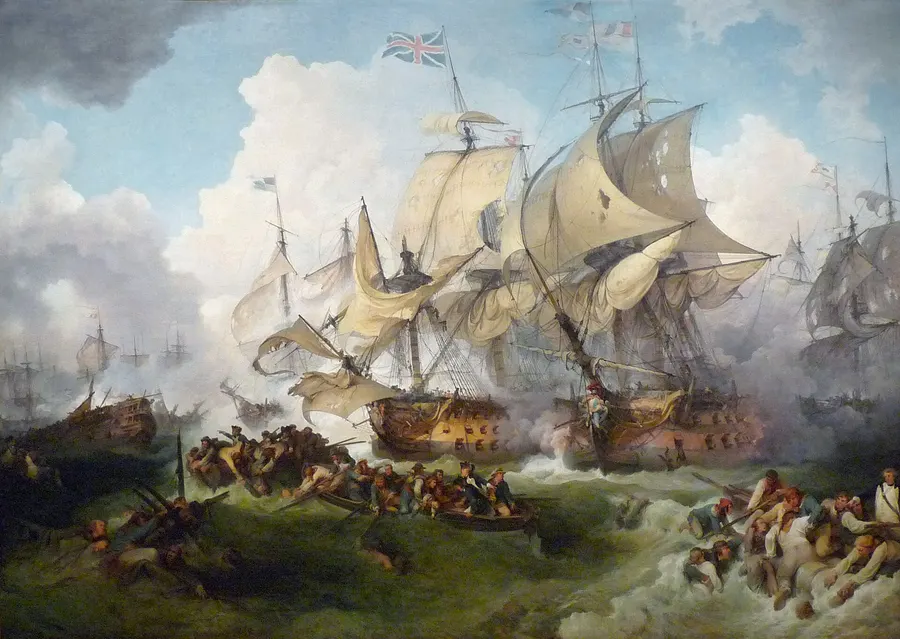 Philip James de Loutherbourg's painting of the Glorious First of June, the fleet battle fought far out in the Atlantic in 1794