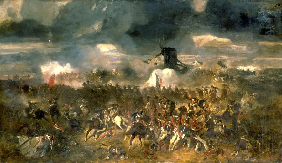 The Battle of Waterloo, 18 June 1815, painted by Clément-Auguste Andrieux in 1852