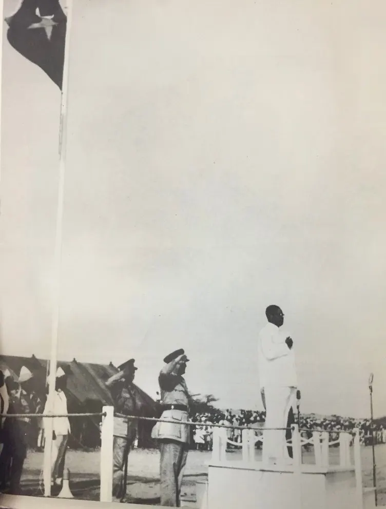 The Somali national flag is raised in Hargeisa on 26 June 1960