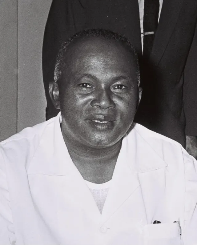 Philibert Tsiranana, Madagascar's first president, photographed on a visit to Israel in August 1961