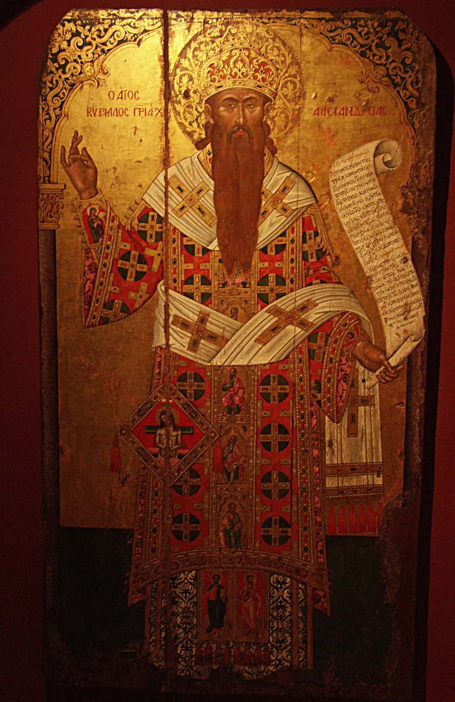 Saint Cyril of Alexandria in an icon painted by Emmanouil Tzanes in 1654
