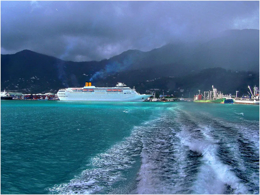 The harbour at Victoria, capital of the Seychelles