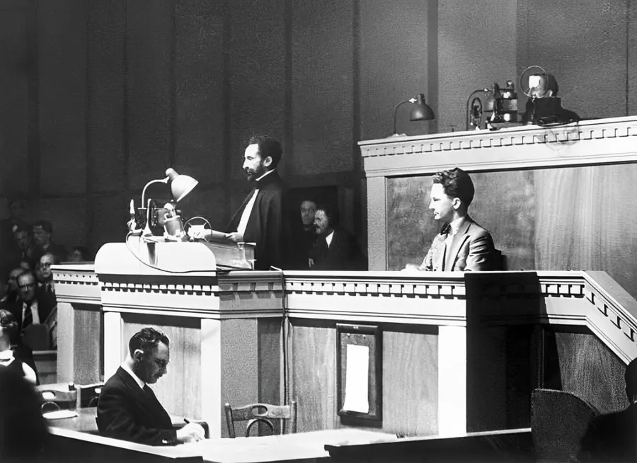 Emperor Haile Selassie addressing the Assembly of the League of Nations in Geneva in 1936