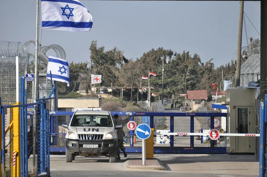 A UN-controlled crossing point on the Golan Heights, between Israeli-held and Syrian territory