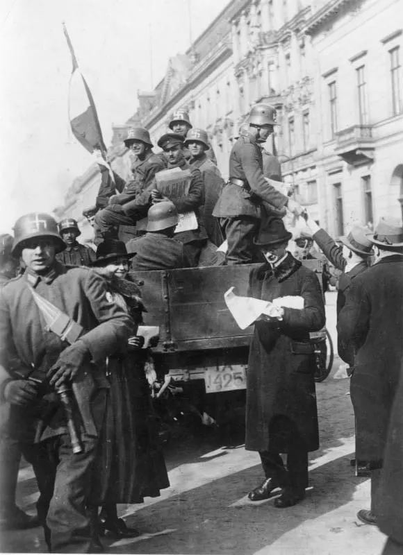 Troops of the Kapp Putsch in Berlin, 13 March 1920.