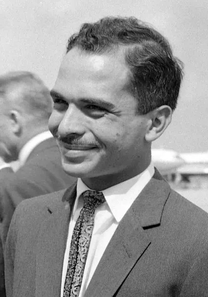 King Hussein of Jordan at an airport in France, September 1963.