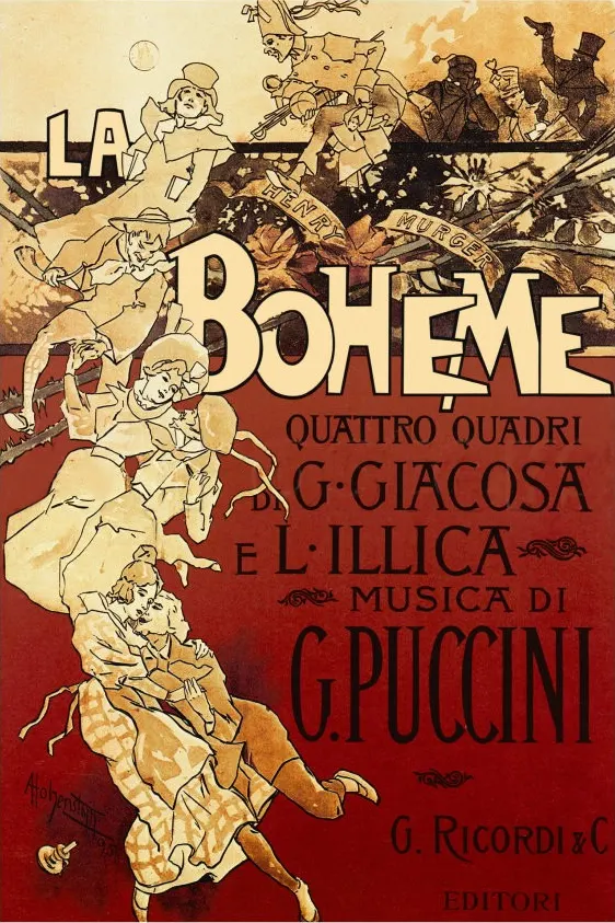 Adolfo Hohenstein's 1896 poster for La bohème, published by Ricordi.