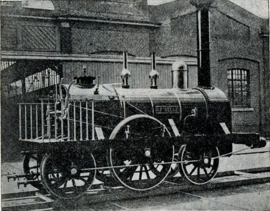 Le Belge, the first steam locomotive built in continental Europe, made by Cockerill in Belgium in 1835.