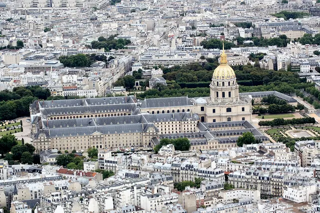 Les Invalides in Paris, its gilded dome over Napoleon's tomb.