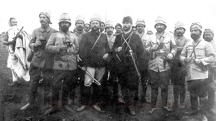 Mustafa Kemal, the future Atatürk, with Ottoman forces in Libya in 1912.