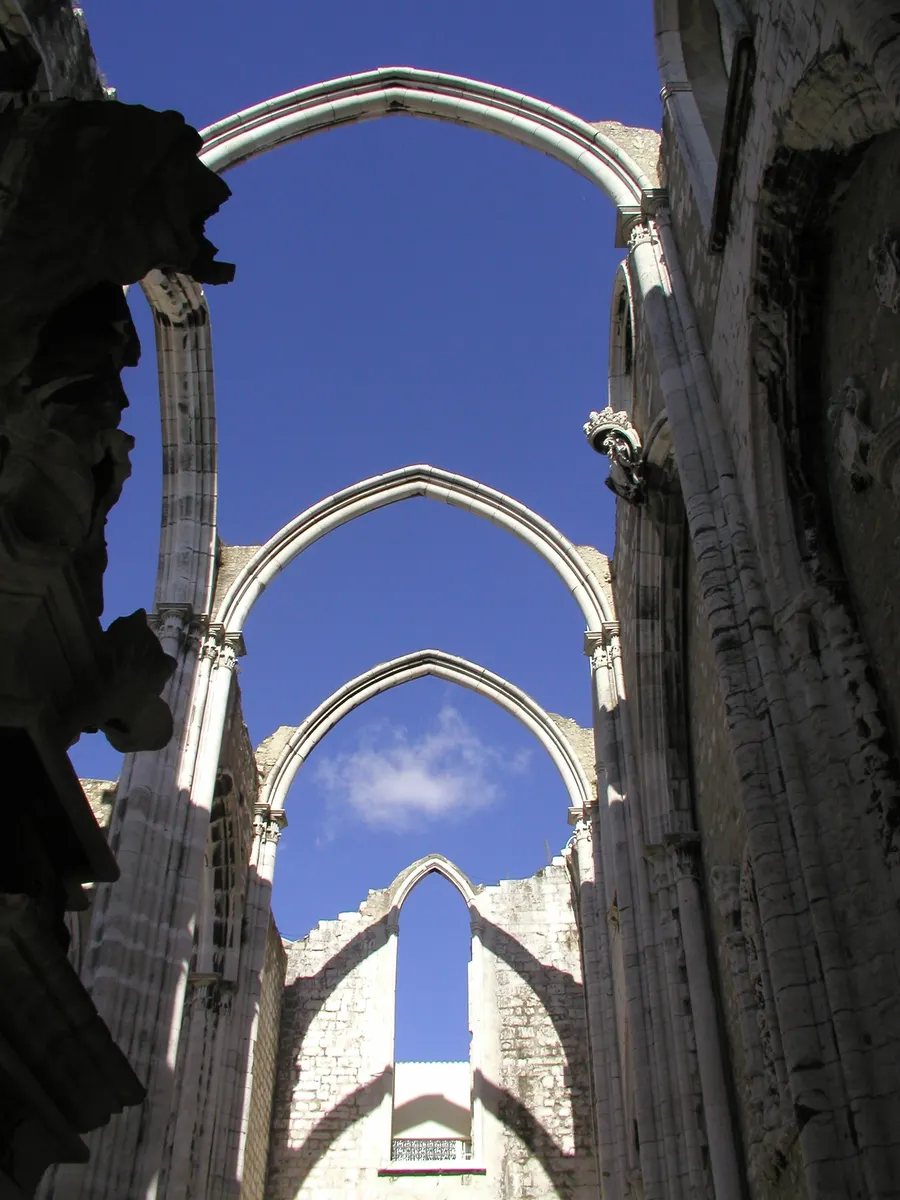 The ruins of the Convento do Carmo in Lisbon, left unroofed since the earthquake.