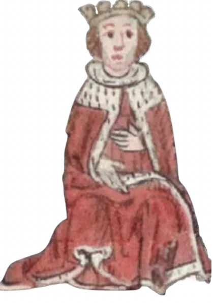 Llywelyn ap Gruffudd as drawn in a later manuscript.