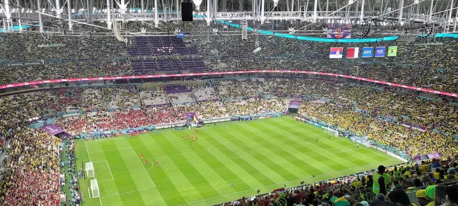 Lusail Stadium, north of Doha, during a group match at the 2022 World Cup.