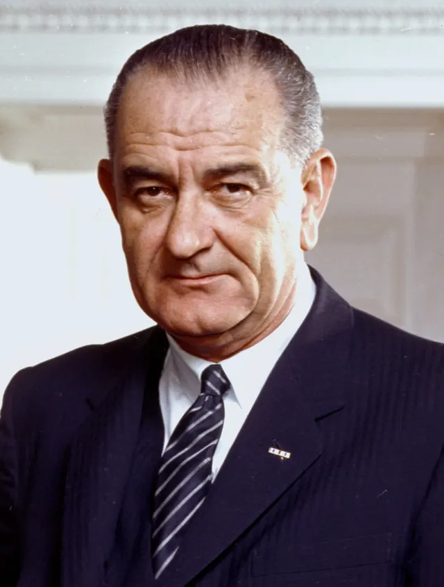 President Lyndon B. Johnson in the Oval Office, 1964.