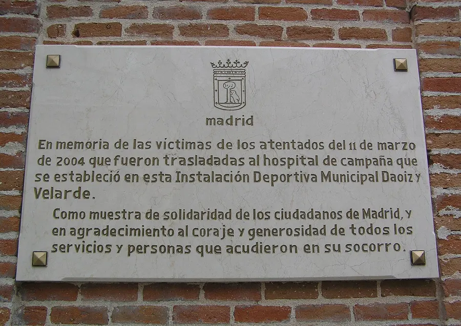 A plaque in Madrid in memory of the victims of 11 March 2004.