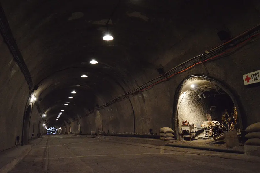 The Malinta Tunnel on Corregidor, the fortress's wartime headquarters, as it is today.
