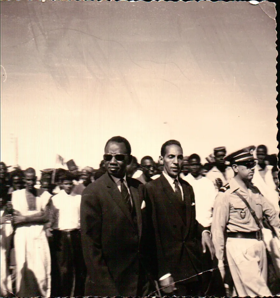 Mamadou Dia, who signed the 1960 accords as Senegal's prime minister, on a visit to Mauritania in 1962.