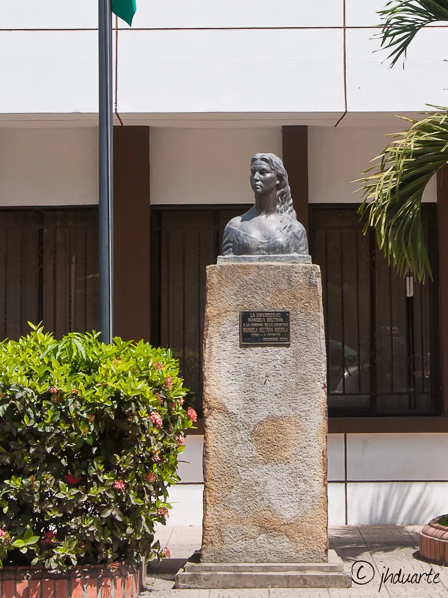A bust of Manuela Beltrán in Socorro, Colombia, 2011.