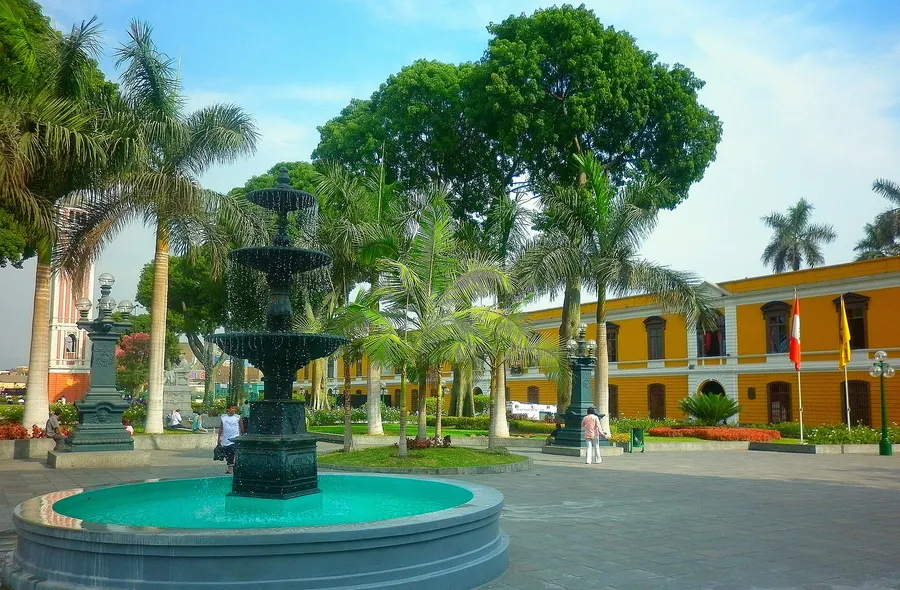 The Casona de San Marcos and the University Park in central Lima, Peru