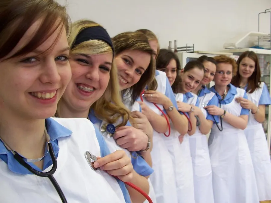 Nursing students in uniform