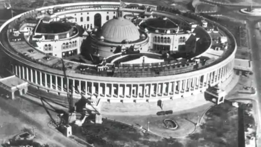 Parliament House in New Delhi from the air, photographed in 1926.