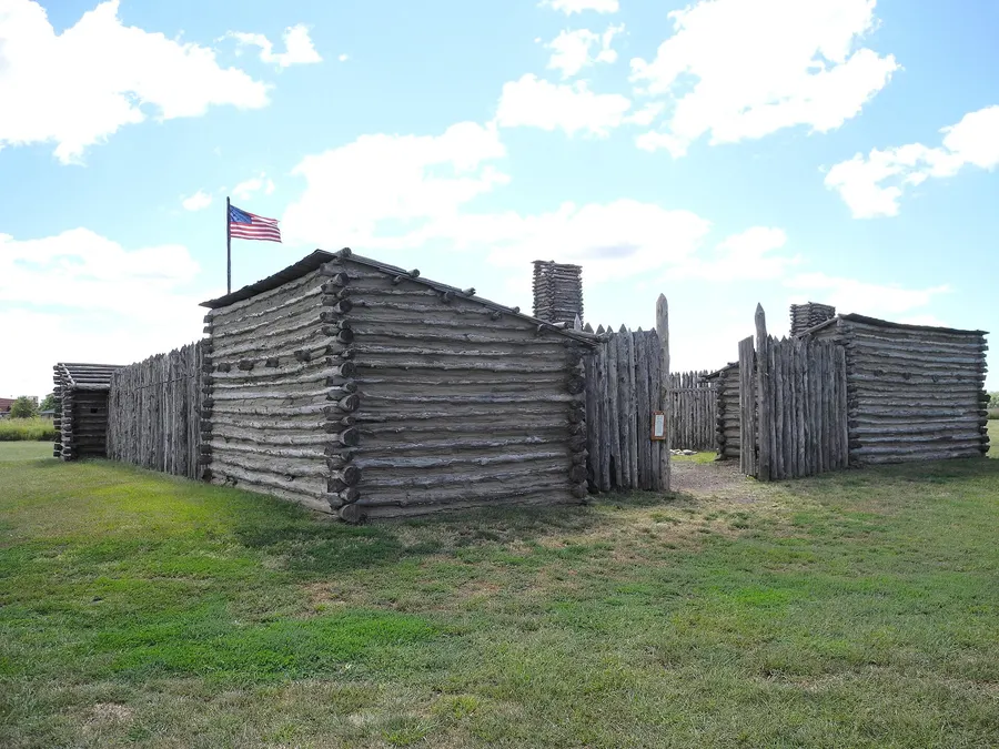 Reconstruction of Camp Dubois at the Lewis and Clark State Historic Site, Illinois