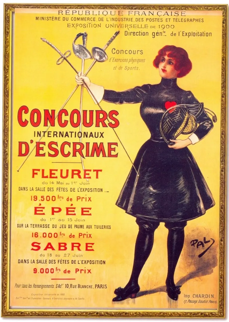 Poster for the fencing competitions of the 1900 Games in Paris