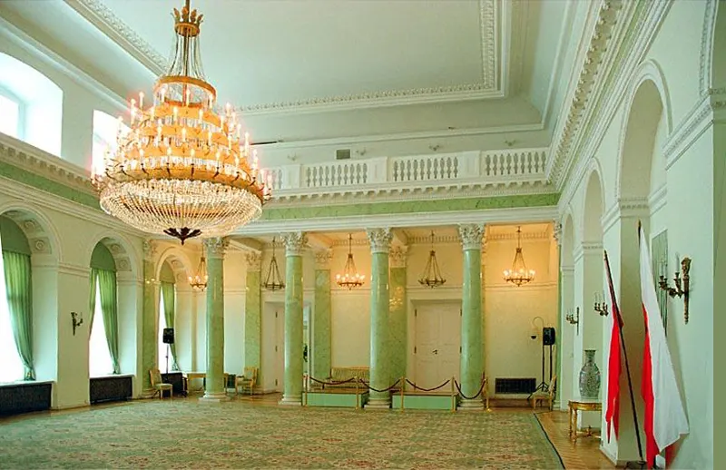 A hall inside the Presidential Palace in Warsaw.