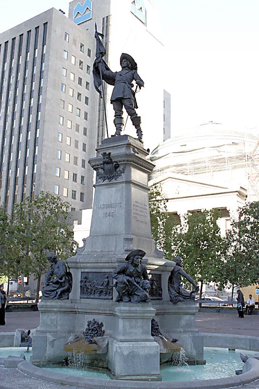 The monument to Paul de Chomedey de Maisonneuve on Place d'Armes in Montreal