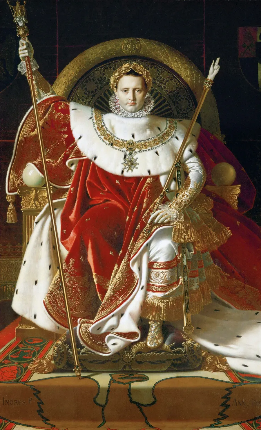 Ingres's 1806 portrait of Napoleon I on his imperial throne