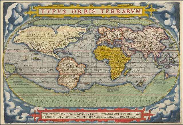 The world map from Abraham Ortelius's Theatrum Orbis Terrarum