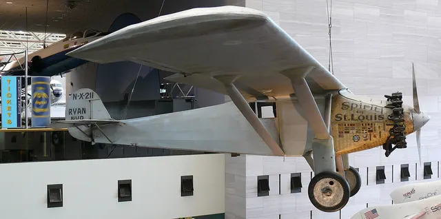 The Spirit of St. Louis, the aircraft Lindbergh flew to Paris, on display at the National Air and Space Museum