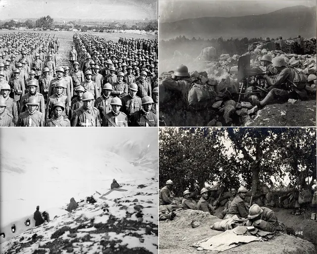Scenes from the Italian front in the First World War