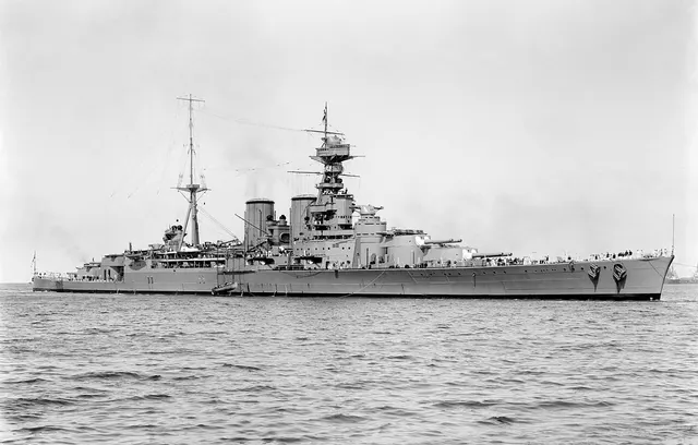 The battlecruiser HMS Hood at sea