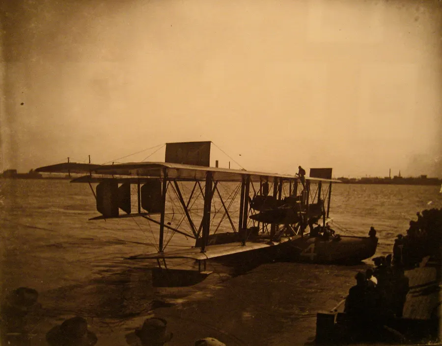 The NC-4 flying boat at New Orleans during its tour of the United States after the Atlantic crossing, 1919