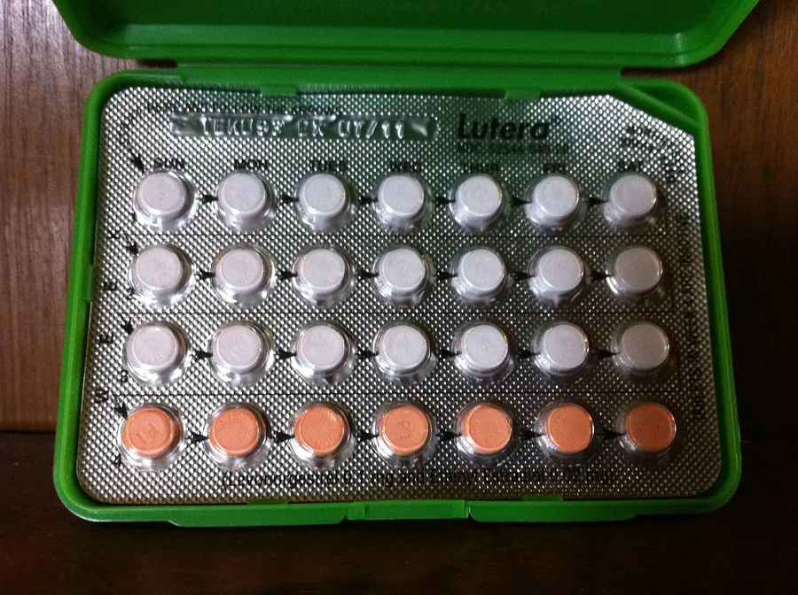 A modern blister pack of combined oral contraceptive pills