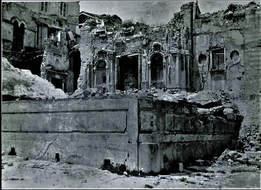 The ruins of the church of San Gregorio in Messina after the 1908 earthquake.