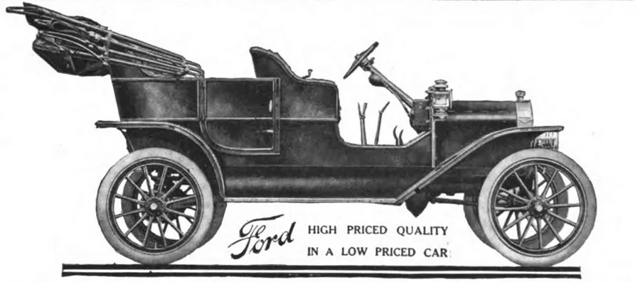 An advertisement for the 1908 Ford Model T.