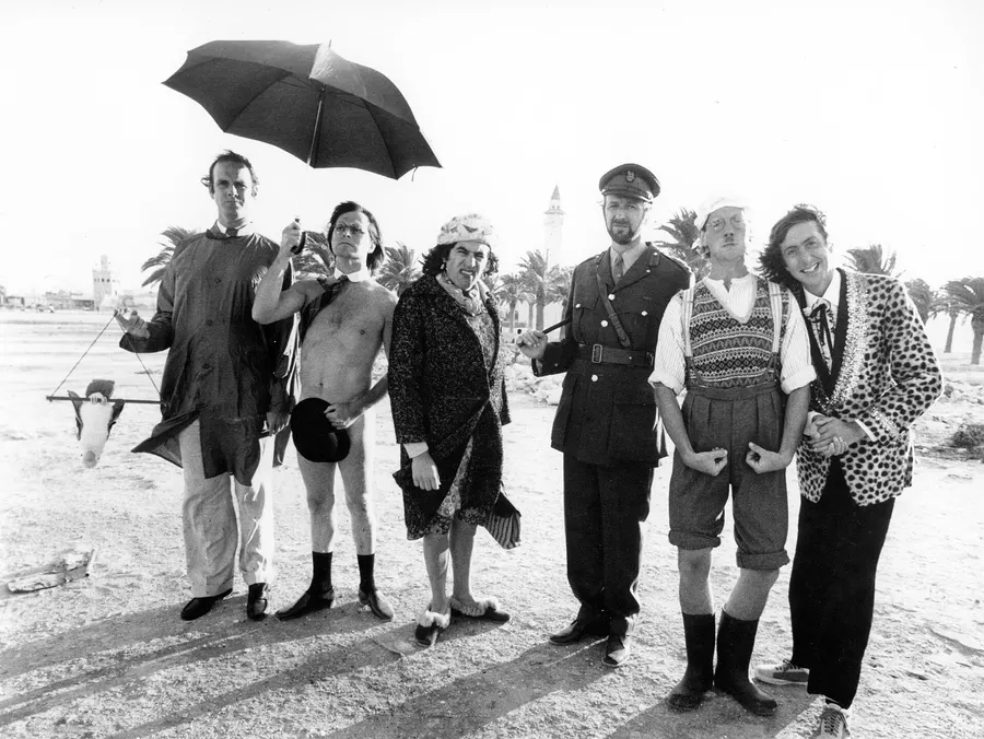 The six Pythons in Tunisia in 1978: John Cleese, Terry Gilliam, Terry Jones, Graham Chapman, Michael Palin and Eric Idle.