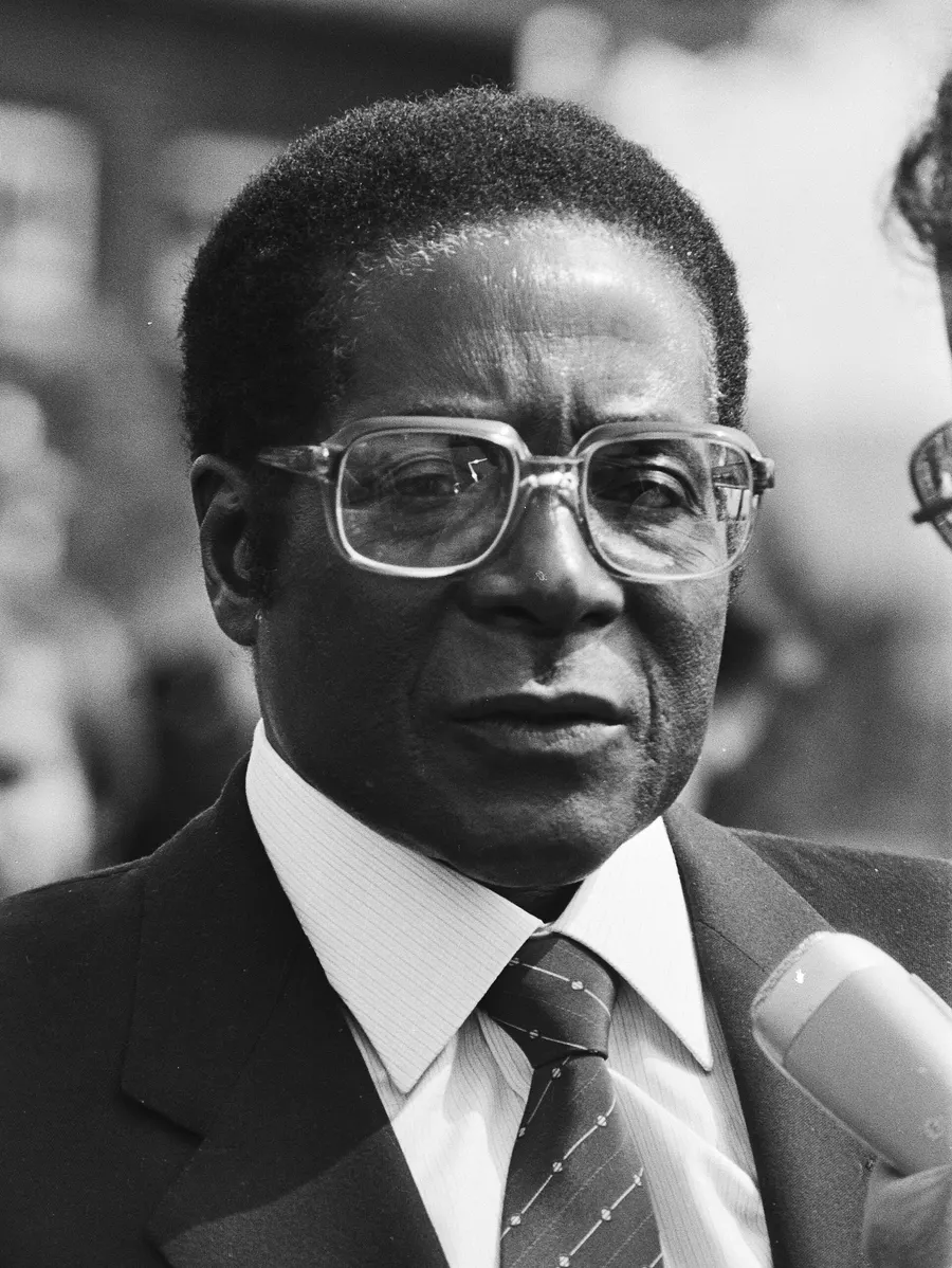 Robert Mugabe as prime minister of Zimbabwe, on a visit to the Netherlands in 1982.
