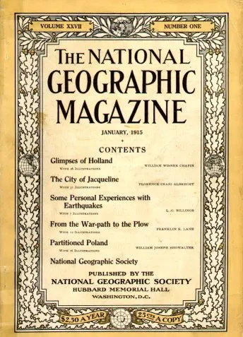 The cover of the National Geographic Magazine for January 1915.