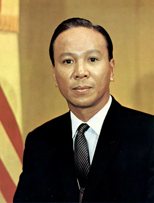 Nguyen Van Thieu in his official portrait as president of South Vietnam.