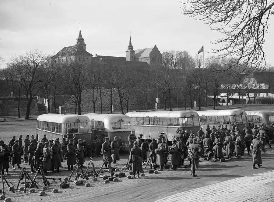German troops at Akershus fortress in Oslo on 9 April 1940, the first day of the invasion.